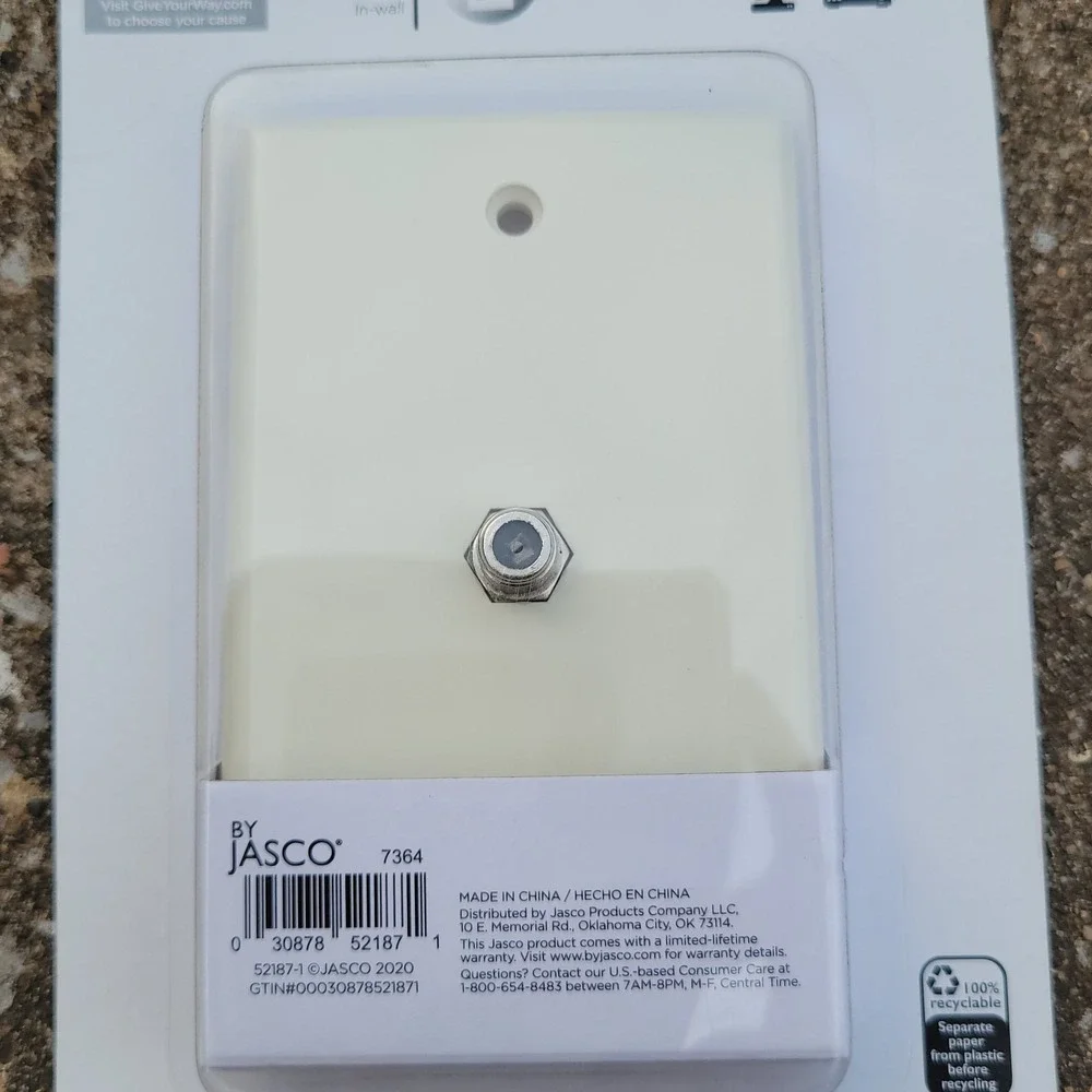 Lot 5 Coax Cable Wall Plate F Type Jack Single Cover 52187 Almond Cream Finish